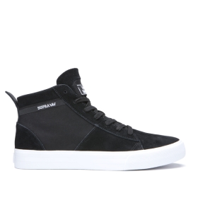 Mens Supra High Top Shoes STACKS MID Black/Black/white | AU-84730